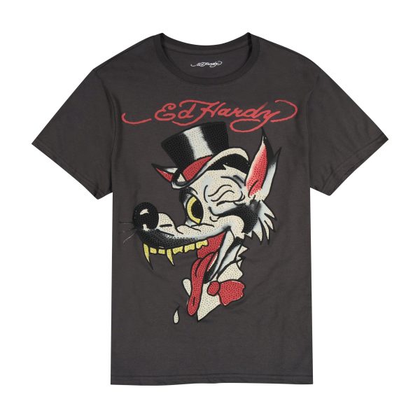 Wolf Head Throwback Rhinestone Tee