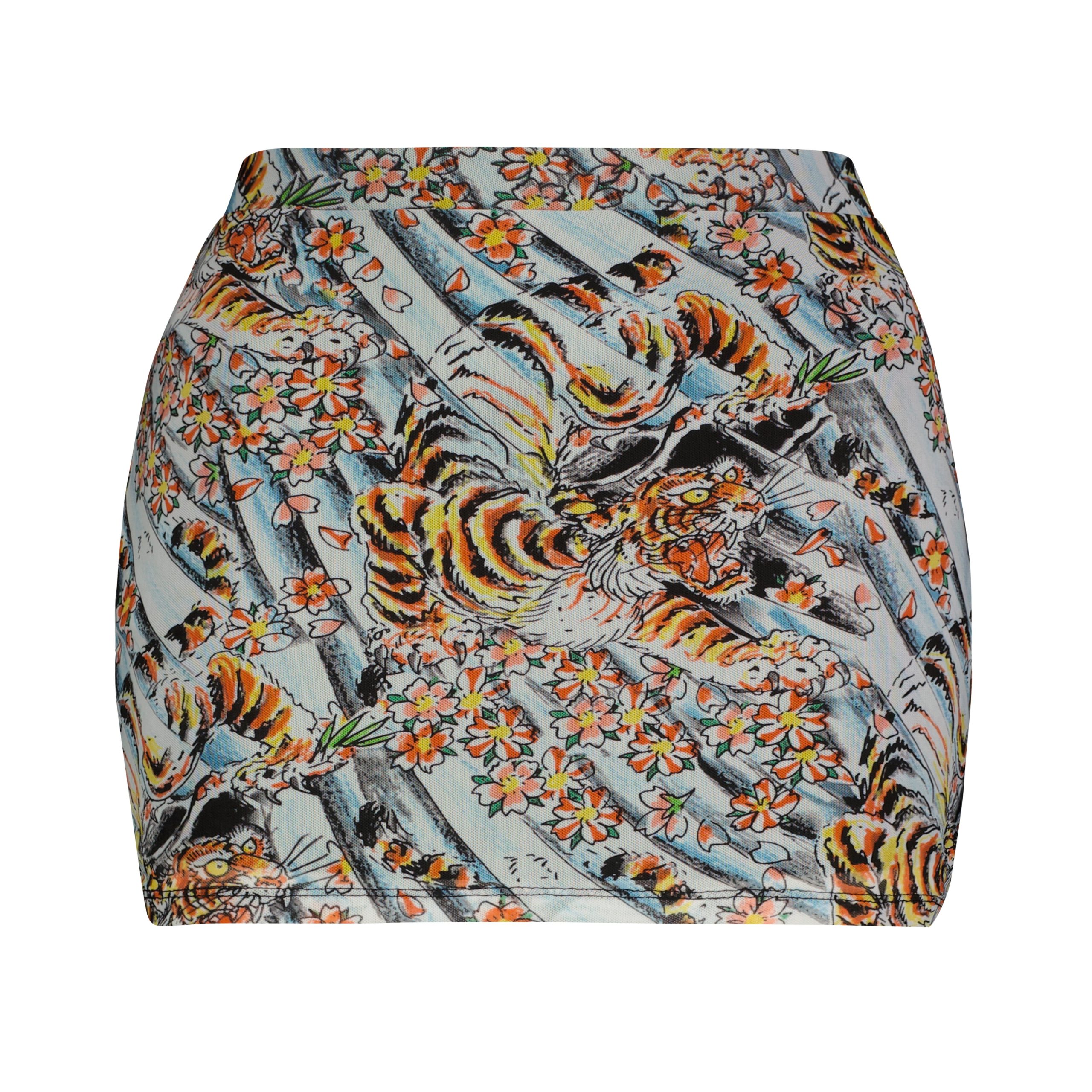 Tiger Print Mesh Skirt