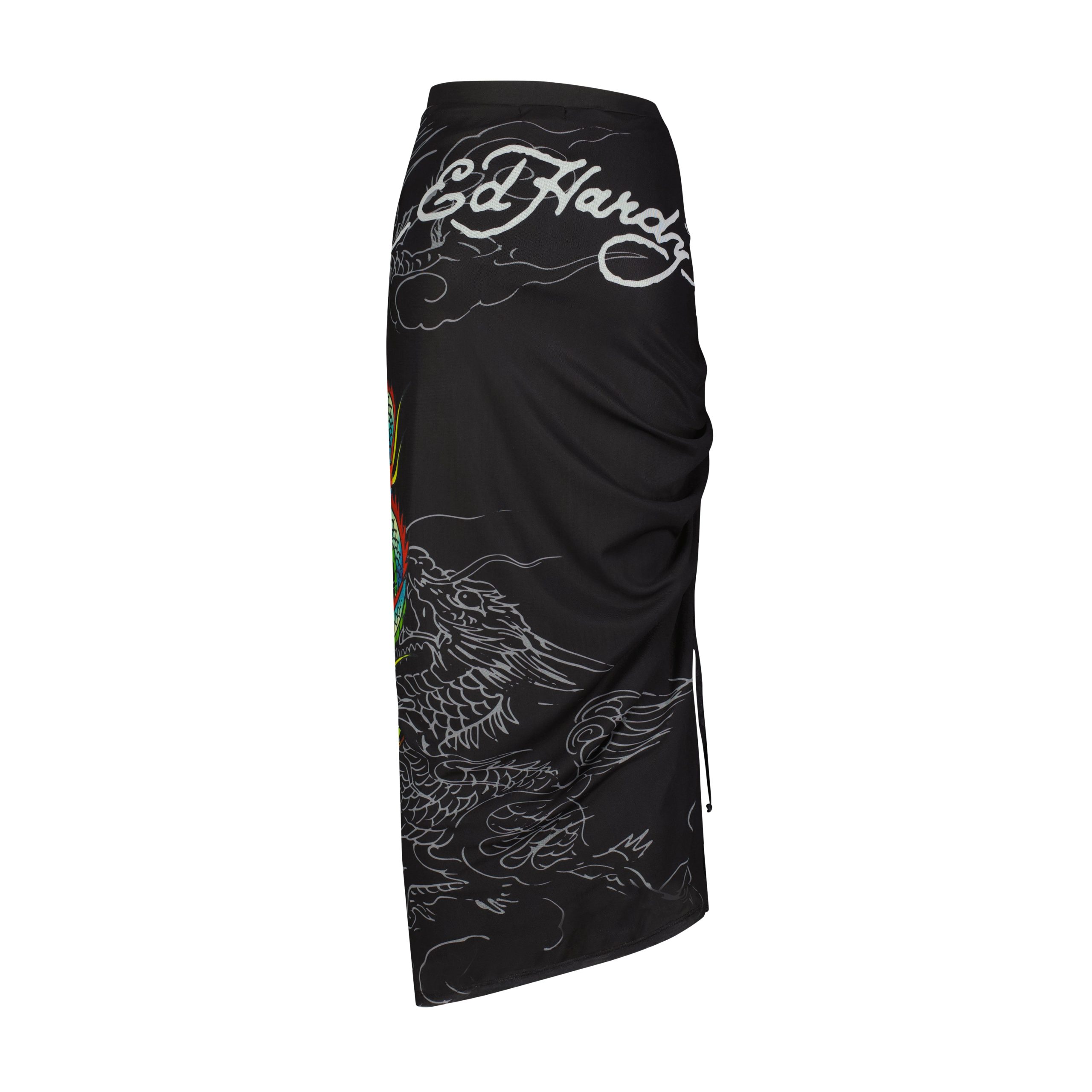 Dragon Print Mesh Maxi Skirt - Image 2