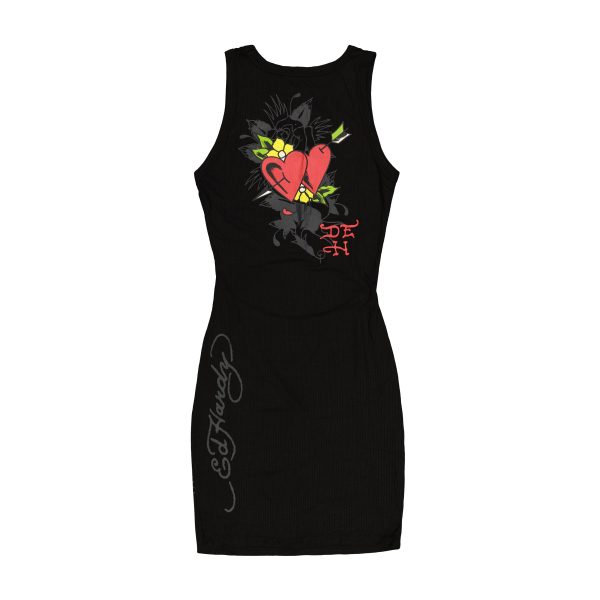 Heart Wings Cut Out Rib Tank Dress - Image 2