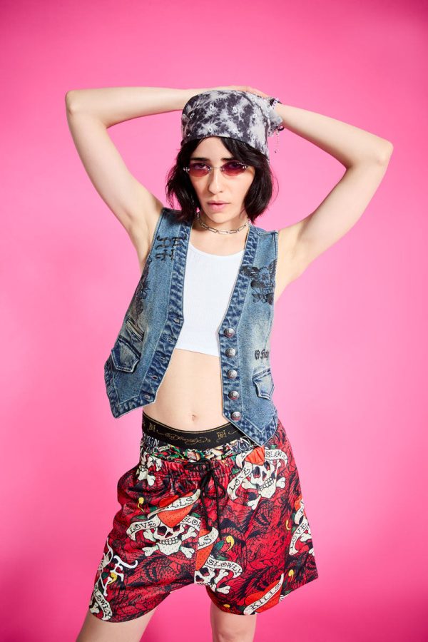 Multi Tattoo Denim Vest - Image 2