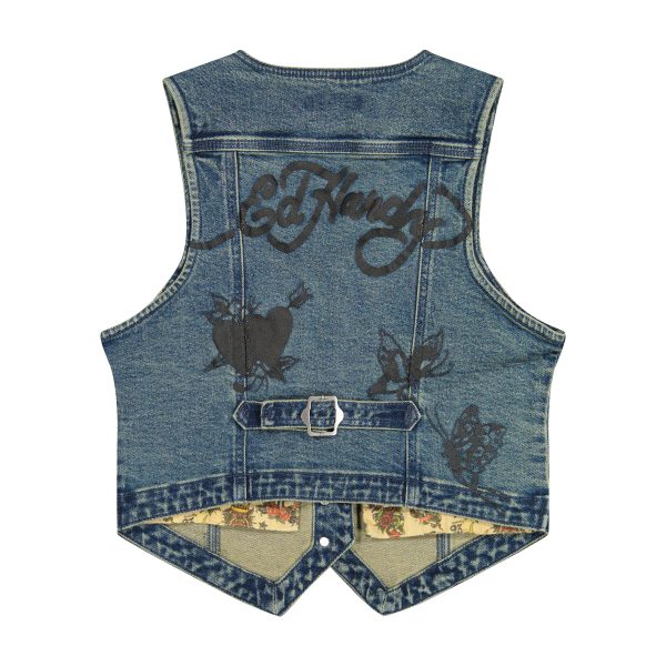 Multi Tattoo Denim Vest - Image 3