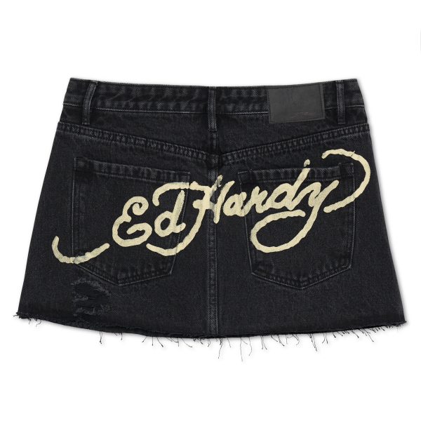 Panther Roses Denim Skirt - Image 2