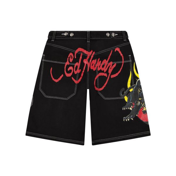 Panther Heart Denim Shorts - Image 2